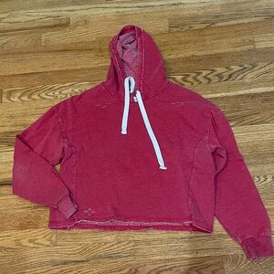 Cropped Red Hoodie Sweatshirt